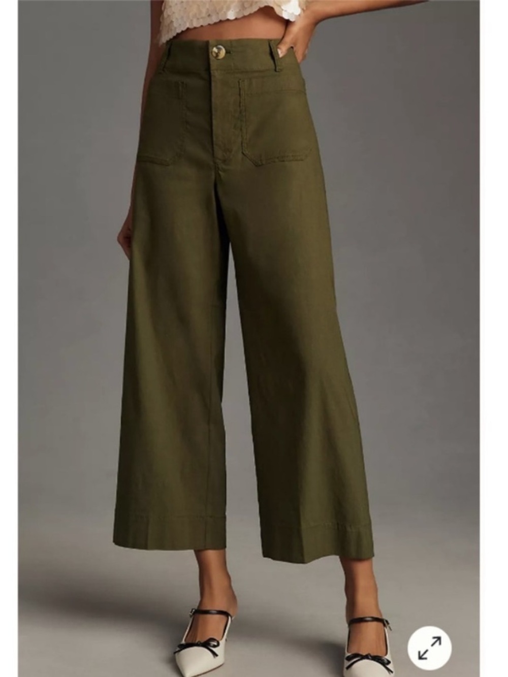 Maeve Colette Olive Green Anthropologie Cropped Pants